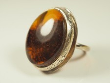 Cherry Color Genuine Baltic Adjustable Amber Ring 7.6 g. R36