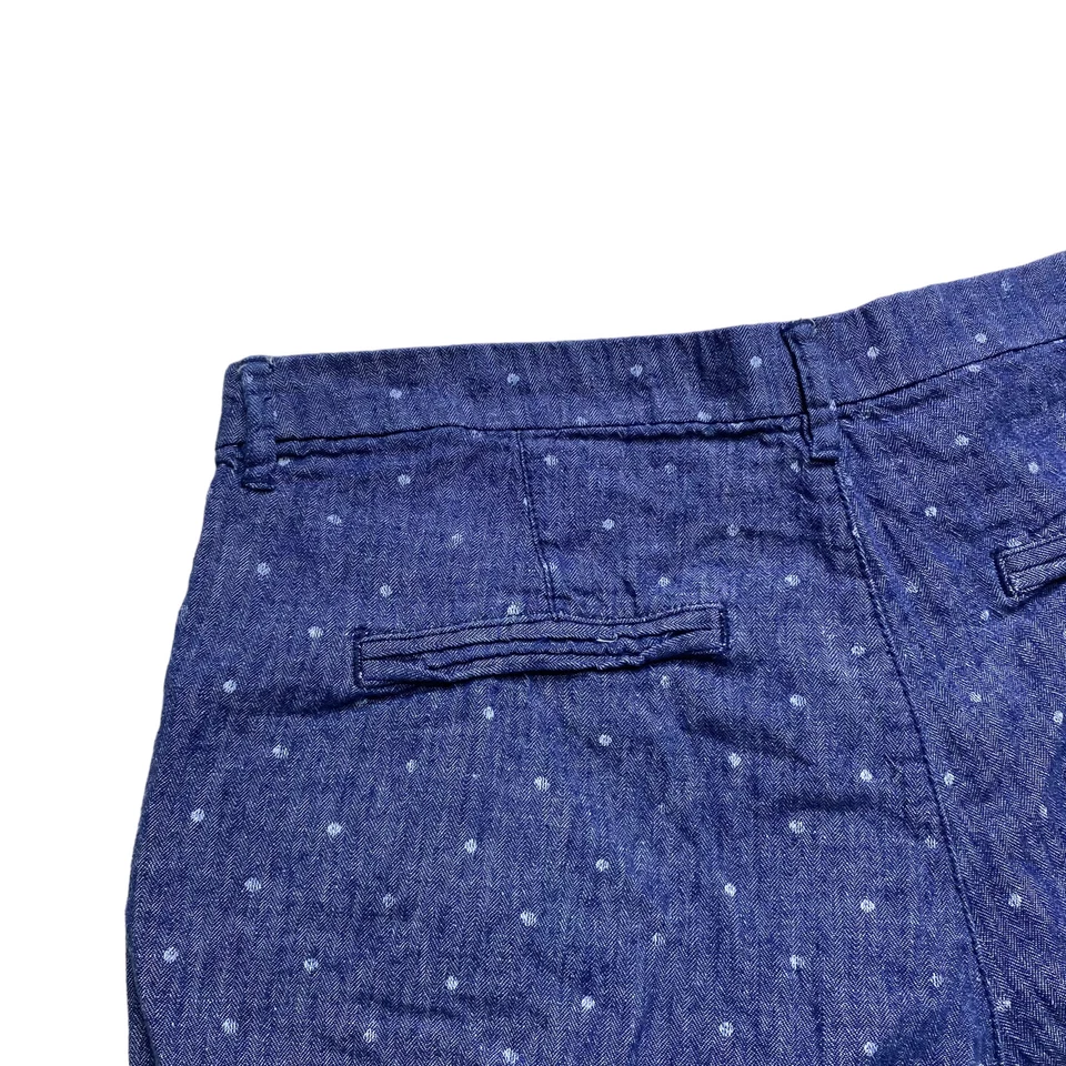 Pantalones Cortos Old Navy Everyday 3" Cambray Para Mujer Talla 10 Azul Marino Lunares Mezcla de Lino Foto 3 de 4
