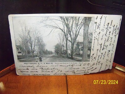 1906 E Main St little girls walking leaf covered street Prattsburg NY New York