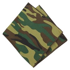 Mens Camouflage Handkerchief Pocket Square Scarf Green Brown Cotton Hanky 12"