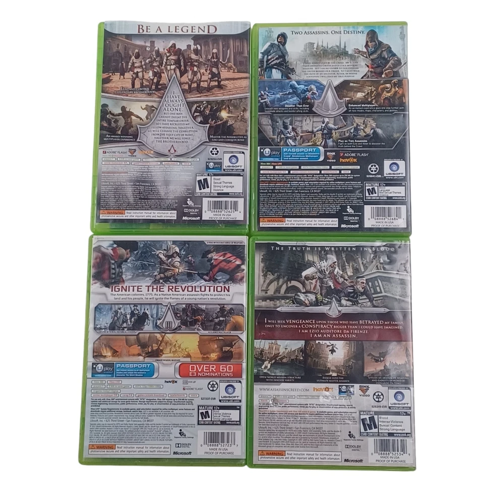 Assassin’s Creed Xbox 360 Lot of 4 • II, Brotherhood, Revelations, III • Tested - Image 2 of 4