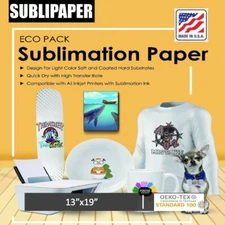 SUBLIPAPER Dye Sublimation Transfer Paper 13x19 50Sh Compatible Epson Sawgrass