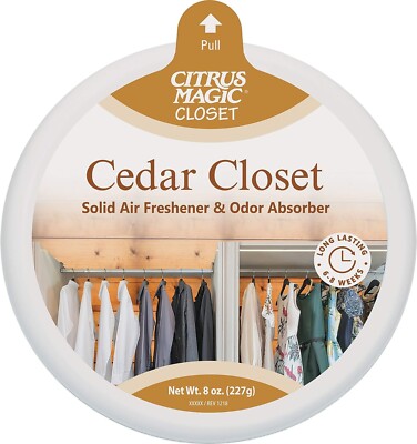 Citrus Magic Cedar Closet Solid Air Freshener With Natural Cedar Oil 8ozs  New