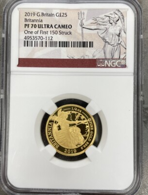 2019年 イギリス ブリタニア NGC PF70UCとPF70REV PF 2019 Great Britain Britannia Gold 25 PF70 One Of First 150