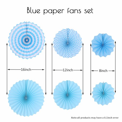 Paper Fan SET Wedding Birthday Party Home Baby Shower Retro Photo Prop Decor - Picture 21 of 94