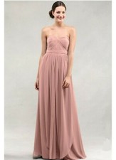 JENNY YOO Aiden Convertible Chiffon Strap Dress Sz 2 Blush Pink $285.00 MSRP