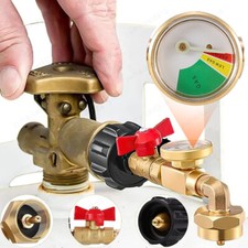 Propane Refill Adapter w/ON-Off Valve and Gauge Fill 1Lb Bottle From 5-40Lb Tank