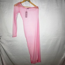 pink off shoulder mesh dress with matching bodysuit rebellious size 8 brand new