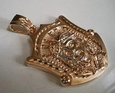 Men's Gold Finish Diamond Cut Style  Jesus Religious Fashion Casual Charm