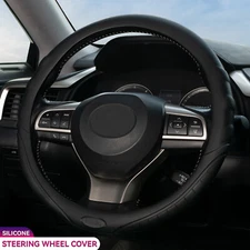 SPORT Steering Wheel Cover Leather Car Skidproof 38CM Protector Trunk Silicone