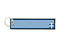 Keychain Key Man Woman Fabric Embroidered Printed Greece Greek Flag