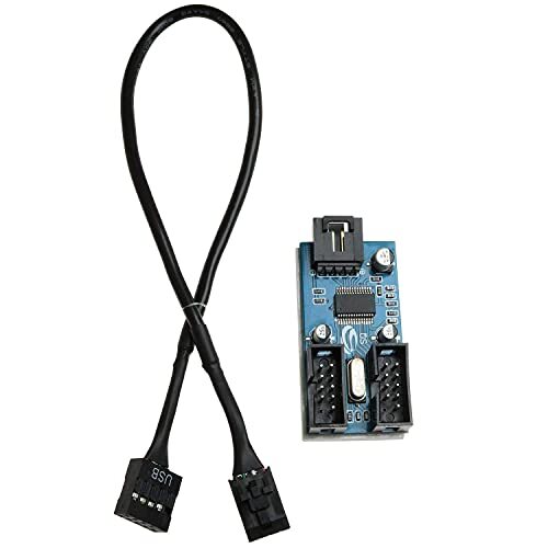 Motherboard USB 9Pin Header Female 1 to 2 Male Splitter Cable Connector ...