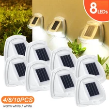 Outdoor Solar 8 LED Wall Lights Path Garden Patio Pathway Stairs Step Fence Lamp
