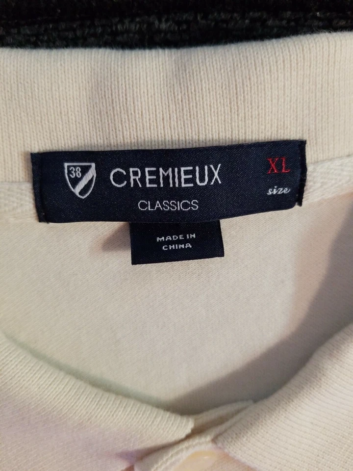 Daniel Cremieux Polo Shirt Men's XL Solid Cream Cotton Classics Short Sleeve EUC - Image 3 of 4