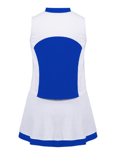 Kid Girls Tops With Skirt Stand Collar Athletic Golf Outfit Color Block Skort - Picture 20 of 63