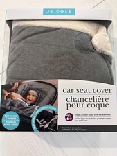 NIB JJ Cole Car Seat Cover Infant Size Carriers for Winter Gray Elastic Cozy New