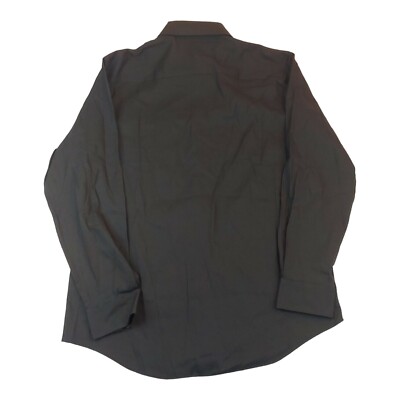 alfani black dress shirt Alfani Mens Regular Fit Performance Button Up Dress Shirt black 18-18.5