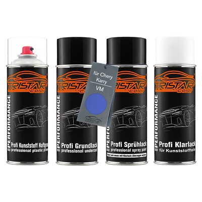 Autolack Spraydosen Set für Kunststoff für Chery Karry VM Apec Blue Metallic