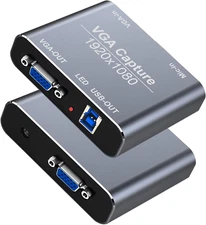 VGA Capture Card, VGA to USB Capture Device with VGA Loopout, Mic Input Support