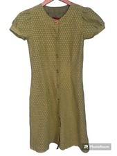 Melissa Masse VTG 90’s Y2K Green Eyelet Puff Sleeve Dress Primmy NWT Size XS