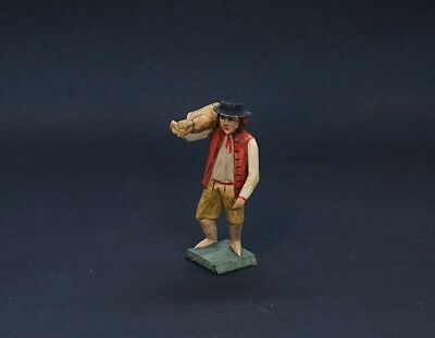 Grulicher Gift Bringer Man with Sack, 7 cm - Wood Carved   (# 13428)