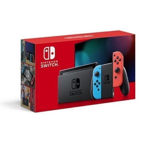 Nintendo Switch 32GB Handheld Console - Neon Red/Neon Blue COMES WITH MARIO KART - Picture 1 of 1