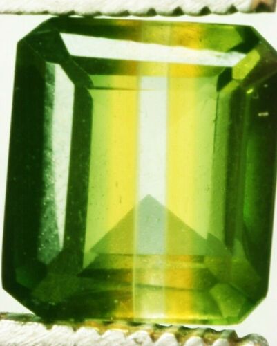 7.00 Cts. Natural Brazilian Bi-Color Tourmaline Square Shape Certified Gemstone - Afbeelding 1 van 4