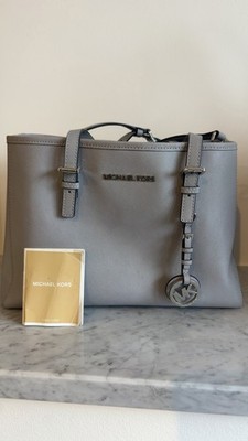 Michael Kors Damen Leder Handtasche Shopper Schultertasche Grau