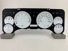 US Speedo White Jeep Wrangler Gauge Face for Clusters 2002-2006(Front Lock Icon)