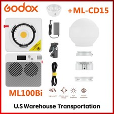 US Godox ML100Bi 120W LED Video light 2800-6500K COB Light Diffuser ML-CD15 KIT