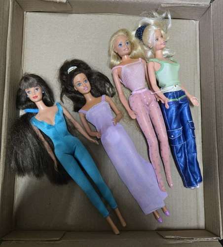 Large Lot of Vintage 80s Barbie Dolls with Clothing and Accessories
