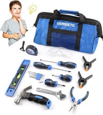 18-Piece Kids Tool Set with Tool Storage Bag, Junior Real Hand Tool Kit for