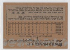 1988 Topps Blank Front Edwin Nunez Ed Nunez #258 fm0