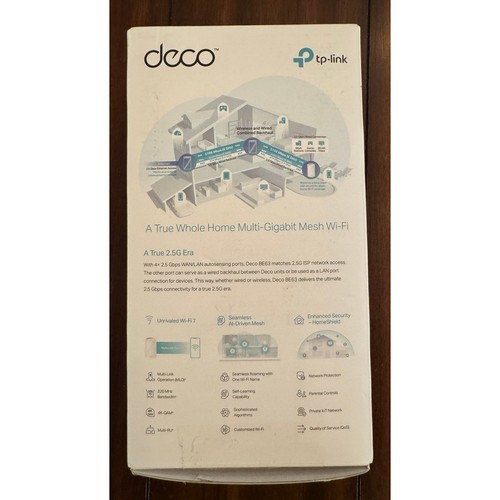 TP-Link Deco BE10000 Whole Home Mesh WiFi 7 Router - BE63, 2.5 Gbps Connectivity - Afbeelding 4 van 5