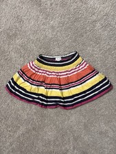 The Children's Place Girls 5/6 Striped Multicolor Skater Skirt Cotton Pull-On
