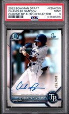 2022 Bowman Chrome Draft Autograph Refractor Chandler Simpson /499 PSA 9