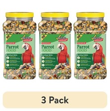 3 pack Premium Parrot Seed Bird Food, 4 lb. Stay Fresh Feeding Jar
