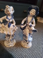 2 large Capodimonte porcelain figurines