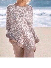 Barefoot Dreams Cozychic Ultra Lite Ocean Breeze Poncho Shawl Boho One Size