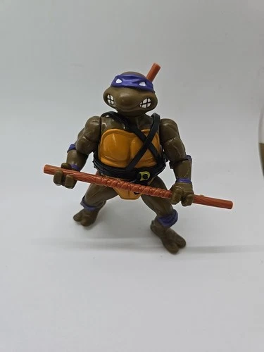 Vintage TMNT 1988 Donatello Hard Head Action Figure With Two Bo Staff