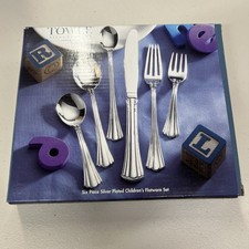 Towle Six Piece Silver Plated Children  s Flatware Set T8053196