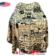 Barber Cape for Men, Waterproof Hair Cutting Cape, 63x56 In, Polyester, Salon