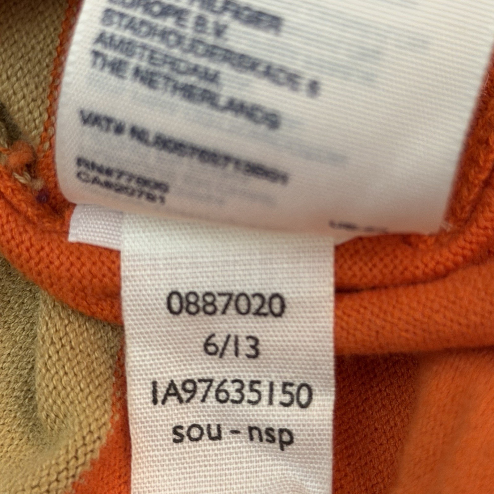 Tommy Hilfiger Women’s XL Y2K V Neck Long Sleeve Sweater Colorblock Orange Prima thumbnail 8