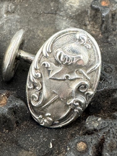 Unger Brothers Sterling Silver Art Nouveau Knights Helmet Shield Cuff Links 10gr - Picture 3 of 5