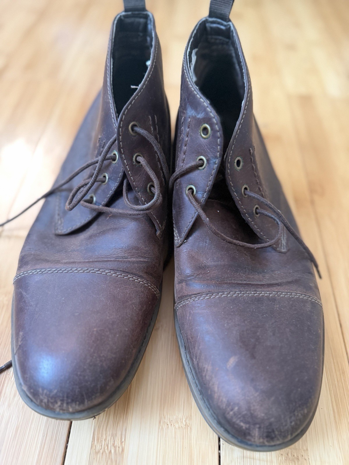 Clarks J Hinman Men's Mid Ankle Chukka Boots Mahogany Leather Sz 10.5 M US