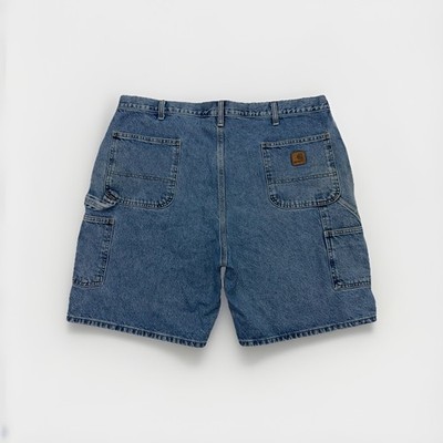 パンツ Carhartt denim shorts Carhartt Denim Carpenter Shorts Leather Patch JORTS Stone Washed