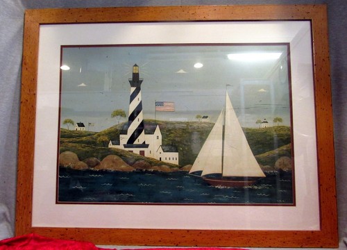 39" X 30" PRINT SAILBOAT AND LIGHTHOUSE PRINT BY WARREN KIMBLE (EZS000983)