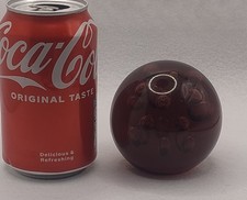 Beautiful Deep Red Heavy Glass Ball Paperweight With Large Bubbles Rf31#10