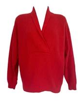 Vintage Vogue Alley Lambwool/Angora Dropped Shoulder Red Sweater Sz M