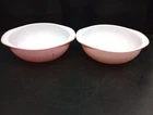 2 Vtg 1959-1962 PYREX #024 Pink Bowl W/Rounded Handles No Lid 2 Qt Size